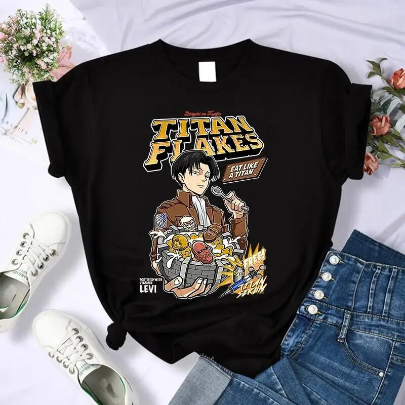 Japonské anime Attack on Titan grafické tričko s potlačou pre mužov, ležérne módne krátke rukávy, plus veľkosť, tričko pre ženy