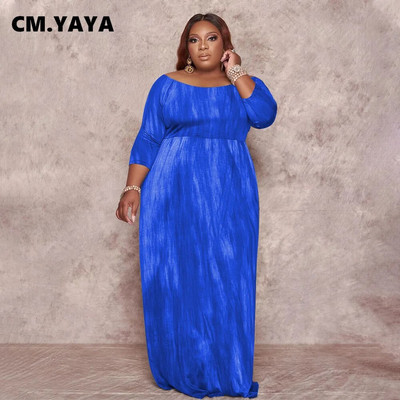 CM.YAYA Ženske haljine veće veličine Rastezljive široke maksi haljine A-kroja Vinate Elegantni Vestidos za zabave Modna odjeća Jesen