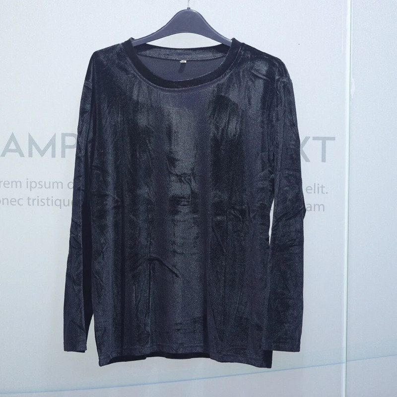 Didelio dydžio pavasariniai ilgomis rankovėmis laisvi ankstyvo rudens marškinėliai Moteriški auksiniai aksominiai trumpi apatiniai marškinėliai Nauja madinga viršūnėlė