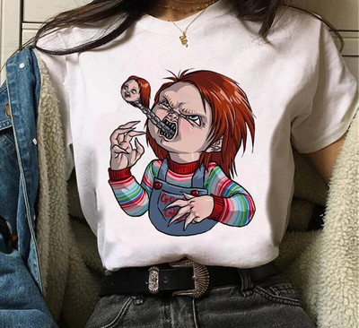 Tricou cu imprimeu grafic Chucky Chucky Streetwear la modă ocazional decolteu cu mânecă scurtă Tricou de mărime mare pentru femei