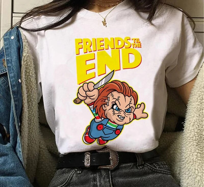 Tricou cu imprimeu grafic Chucky Chucky Streetwear la modă ocazional decolteu cu mânecă scurtă Tricou de mărime mare pentru femei