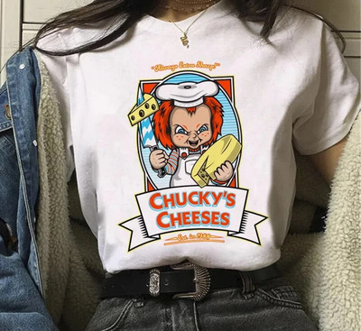 Tricou cu imprimeu grafic Chucky Chucky Streetwear la modă ocazional decolteu cu mânecă scurtă Tricou de mărime mare pentru femei