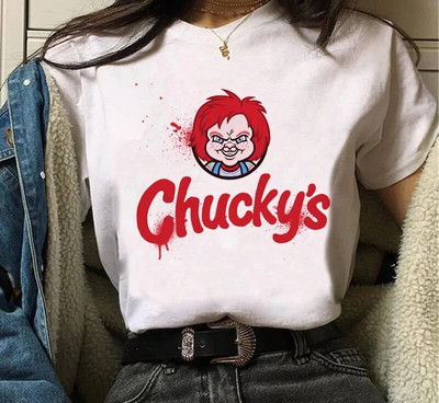 Tricou cu imprimeu grafic Chucky Chucky Streetwear la modă ocazional decolteu cu mânecă scurtă Tricou de mărime mare pentru femei