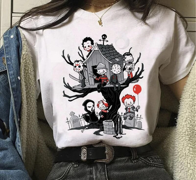 Tricou cu imprimeu grafic Chucky Chucky Streetwear la modă ocazional decolteu cu mânecă scurtă Tricou de mărime mare pentru femei