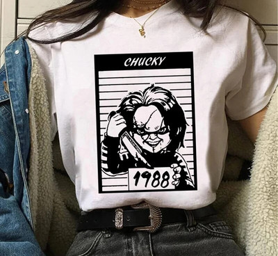 Tricou cu imprimeu grafic Chucky Chucky Streetwear la modă ocazional decolteu cu mânecă scurtă Tricou de mărime mare pentru femei