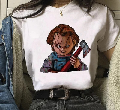 Tricou cu imprimeu grafic Chucky Chucky Streetwear la modă ocazional decolteu cu mânecă scurtă Tricou de mărime mare pentru femei