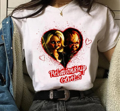 Tricou cu imprimeu grafic Chucky Chucky Streetwear la modă ocazional decolteu cu mânecă scurtă Tricou de mărime mare pentru femei
