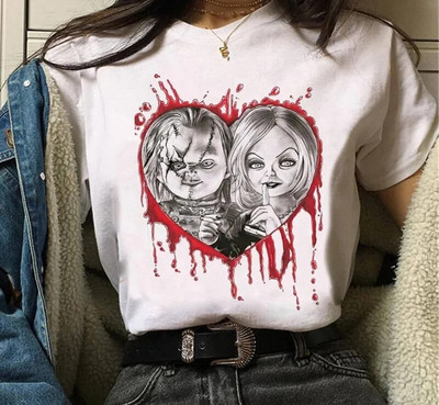 Tricou cu imprimeu grafic Chucky Chucky Streetwear la modă ocazional decolteu cu mânecă scurtă Tricou de mărime mare pentru femei