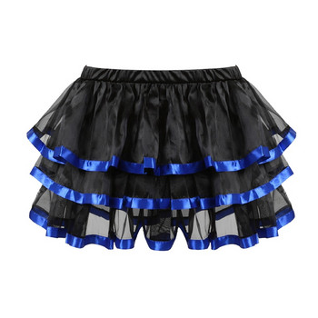 Σέξι δαντέλα τούλι Γυναικείες φούστες Tutu Γυναικεία showgirl Party Dance Match Πλισέ φούστα Στολή Κορσέ Φούστες Plus Size S-6XL