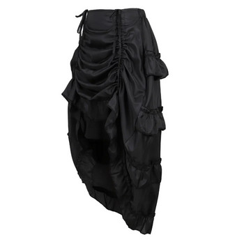 Gothic Steampunk Ανώμαλη πλισέ μακριά φούστα Ψηλές χαμηλές φούστες Σέξι χορευτική φούστα για ενήλικες Ταίριασμα κορσέ Κοστούμι πειρατών Plus Size