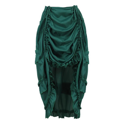 Gothic Steampunk Ανώμαλη πλισέ μακριά φούστα Ψηλές χαμηλές φούστες Σέξι χορευτική φούστα για ενήλικες Ταίριασμα κορσέ Κοστούμι πειρατών Plus Size