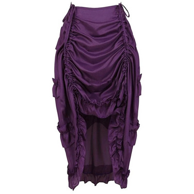 Gothic Steampunk Ανώμαλη πλισέ μακριά φούστα Ψηλές χαμηλές φούστες Σέξι χορευτική φούστα για ενήλικες Ταίριασμα κορσέ Κοστούμι πειρατών Plus Size