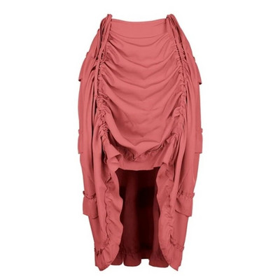 Gothic Steampunk Ανώμαλη πλισέ μακριά φούστα Ψηλές χαμηλές φούστες Σέξι χορευτική φούστα για ενήλικες Ταίριασμα κορσέ Κοστούμι πειρατών Plus Size