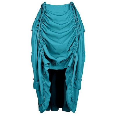 Gothic Steampunk Ανώμαλη πλισέ μακριά φούστα Ψηλές χαμηλές φούστες Σέξι χορευτική φούστα για ενήλικες Ταίριασμα κορσέ Κοστούμι πειρατών Plus Size