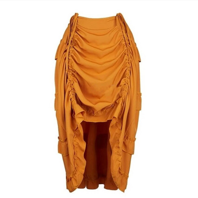 Gothic Steampunk Ανώμαλη πλισέ μακριά φούστα Ψηλές χαμηλές φούστες Σέξι χορευτική φούστα για ενήλικες Ταίριασμα κορσέ Κοστούμι πειρατών Plus Size