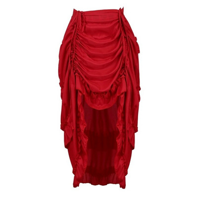 Gothic Steampunk Ανώμαλη πλισέ μακριά φούστα Ψηλές χαμηλές φούστες Σέξι χορευτική φούστα για ενήλικες Ταίριασμα κορσέ Κοστούμι πειρατών Plus Size