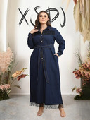 Rochii casual din denim 3xl 4xl 5xl Rochii de damă cu mânecă lungă pentru femeie, iarnă, rochie dreaptă, marimi mari, Dropshipping cu ridicata