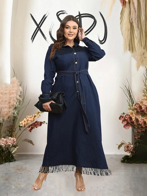 Rochii casual din denim 3xl 4xl 5xl Rochii de damă cu mânecă lungă pentru femeie, iarnă, rochie dreaptă, marimi mari, Dropshipping cu ridicata