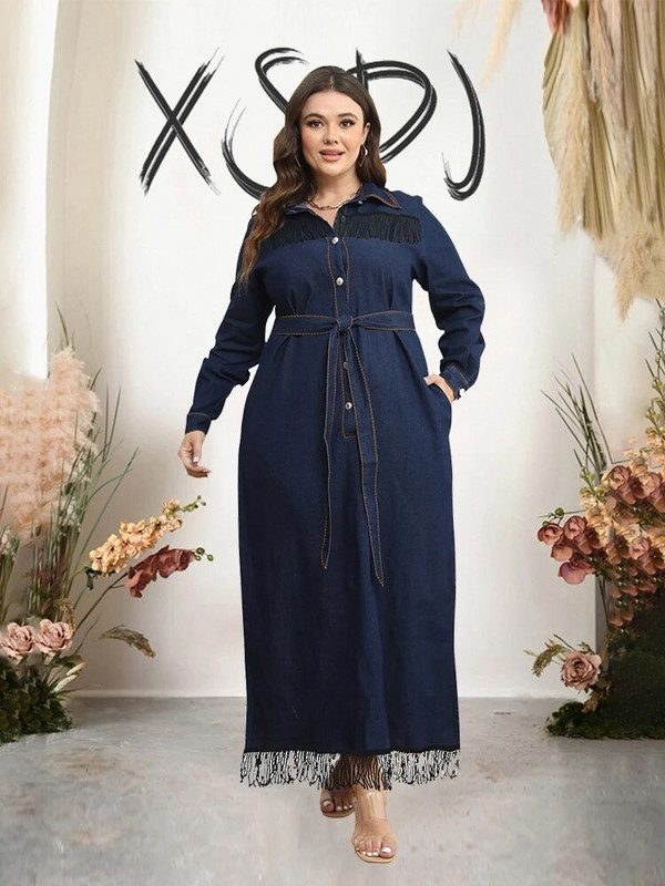 Rochii casual din denim 3xl 4xl 5xl Rochii de damă cu mânecă lungă pentru femeie, iarnă, rochie dreaptă, marimi mari, Dropshipping cu ridicata