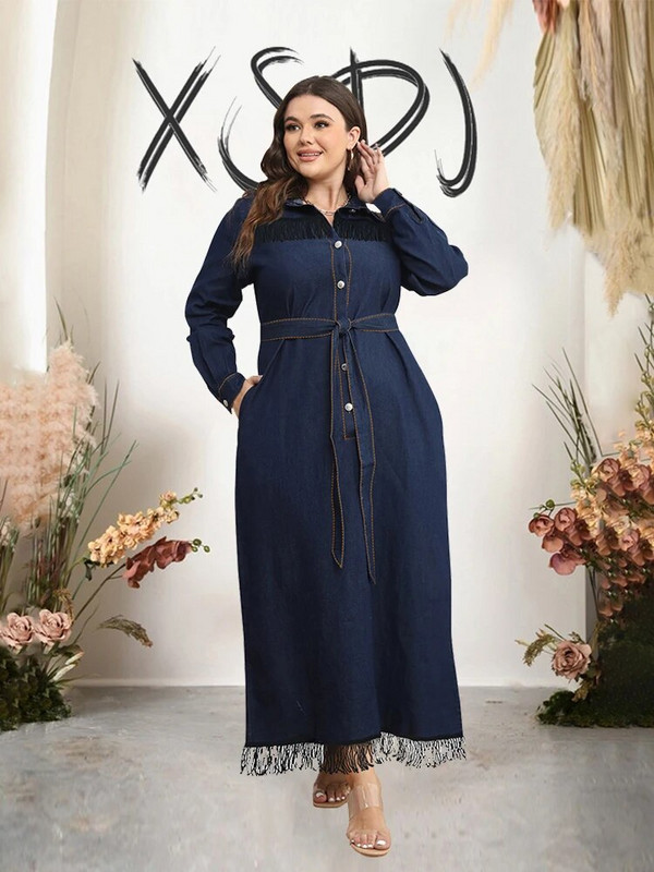 Rochii casual din denim 3xl 4xl 5xl Rochii de damă cu mânecă lungă pentru femeie, iarnă, rochie dreaptă, marimi mari, Dropshipping cu ridicata