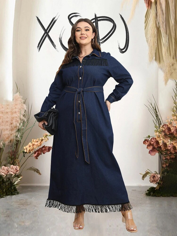 Rochii casual din denim 3xl 4xl 5xl Rochii de damă cu mânecă lungă pentru femeie, iarnă, rochie dreaptă, marimi mari, Dropshipping cu ridicata