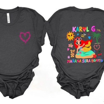Karol G Heart Shirt Manana Sera Bonito Majica Tomorrow Will Be Nice Graphic Shirts Funny Music Karol G Tee plus size Unisex Top