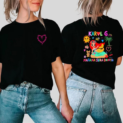 Karol G Heart Shirt Manana Sera Bonito Majica Tomorrow Will Be Nice Graphic Shirts Funny Music Karol G Tee plus size Unisex Top