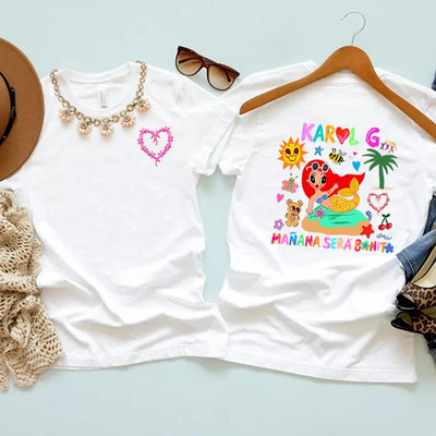 Karol G Heart Shirt Manana Sera Bonito Majica Tomorrow Will Be Nice Graphic Shirts Funny Music Karol G Tee plus size Unisex Top