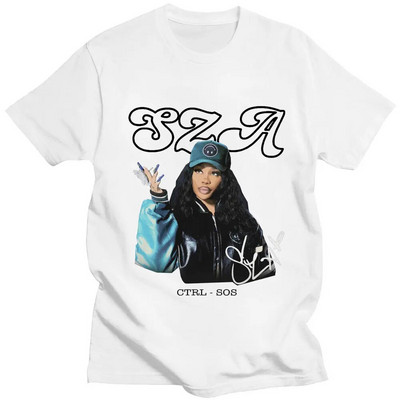 Hip Hop Harajuku Streetwear Rapper SZA CTRL X SOS Album Nyomtatott póló Női Vintage 90-es évek Uniszex póló Nagy méretű pamut uniszex