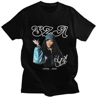 Hip Hop Harajuku Streetwear Rapper SZA CTRL X SOS Album Nyomtatott póló Női Vintage 90-es évek Uniszex póló Nagy méretű pamut uniszex