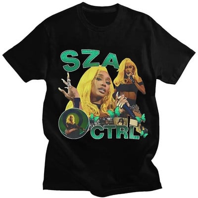 Hip Hop Harajuku Streetwear Rapper SZA CTRL X SOS Album Nyomtatott póló Női Vintage 90-es évek Uniszex póló Nagy méretű pamut uniszex