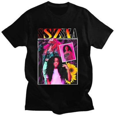 Hip Hop Harajuku Streetwear Rapper SZA CTRL X SOS Album Nyomtatott póló Női Vintage 90-es évek Uniszex póló Nagy méretű pamut uniszex