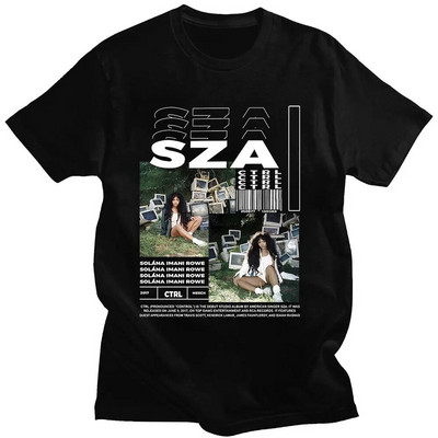 Hip Hop Harajuku Streetwear Rapper SZA CTRL X SOS Album Nyomtatott póló Női Vintage 90-es évek Uniszex póló Nagy méretű pamut uniszex