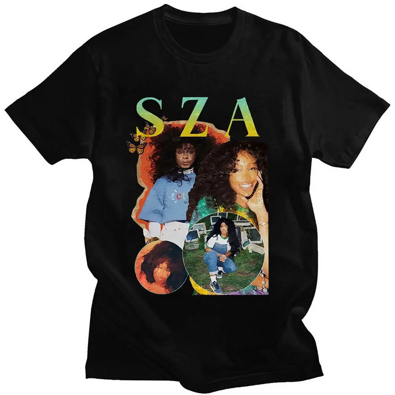 Hip Hop Harajuku Streetwear Rapper SZA CTRL X SOS Album Nyomtatott póló Női Vintage 90-es évek Uniszex póló Nagy méretű pamut uniszex