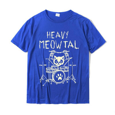 Heavy Meowtal Cat Metal Music Majica s kratkim rukavima Žene Muškarci Ideja za dar Smiješna majica kratkih rukava za vlasnike kućnih ljubimaca Majica s printom od čistog pamuka Majice velikih veličina