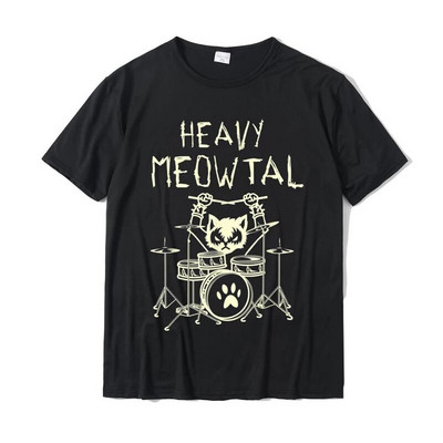 Heavy Meowtal Cat Metal Music Majica s kratkim rukavima Žene Muškarci Ideja za dar Smiješna majica kratkih rukava za vlasnike kućnih ljubimaca Majica s printom od čistog pamuka Majice velikih veličina