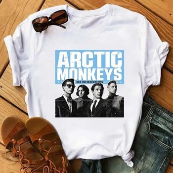 Arctic Monkeys Rock Band Graphic Print Μπλουζάκι Ανδρική Μόδα Vintage Hip Hop Street κοντό μανίκι Μπλουζάκι σε συντομότερο μέγεθος Γυναικείο