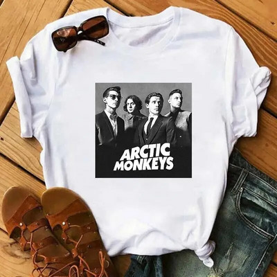 Arctic Monkeys Rock Band Graphic Print Μπλουζάκι Ανδρική Μόδα Vintage Hip Hop Street κοντό μανίκι Μπλουζάκι σε συντομότερο μέγεθος Γυναικείο