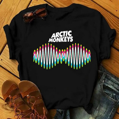 Arctic Monkeys Rock Band Graphic Print Μπλουζάκι Ανδρική Μόδα Vintage Hip Hop Street κοντό μανίκι Μπλουζάκι σε συντομότερο μέγεθος Γυναικείο