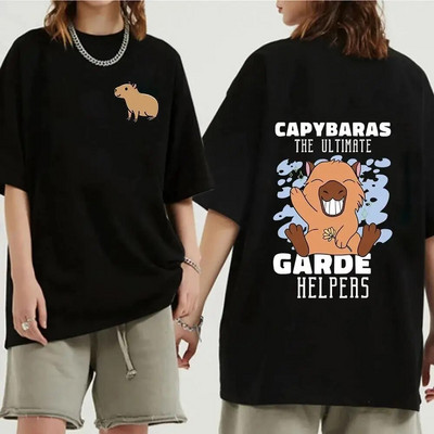 Funny Animals Capybara Rajzfilm nyomtatott póló Női Férfi Pamut Nagy méretű felsők póló Y2k Unisex divatos Harajuku pólók
