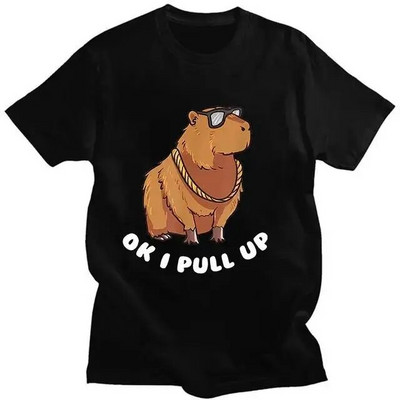 Funny Animals Capybara Rajzfilm nyomtatott póló Női Férfi Pamut Nagy méretű felsők póló Y2k Unisex divatos Harajuku pólók