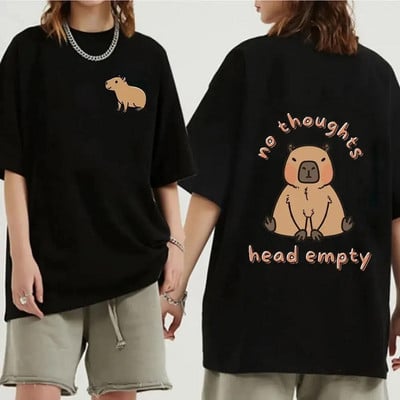 Funny Animals Capybara Rajzfilm nyomtatott póló Női Férfi Pamut Nagy méretű felsők póló Y2k Unisex divatos Harajuku pólók