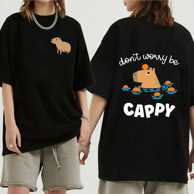 Funny Animals Capybara Rajzfilm nyomtatott póló Női Férfi Pamut Nagy méretű felsők póló Y2k Unisex divatos Harajuku pólók