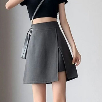 Μόδα φούστα με σορτς Γυναικεία Κορεατικά Ψηλόμεση Μίνι Φούστες Γυναικεία 2024 Καλοκαίρι Πλάτη Φερμουάρ Plus σε μέγεθος 4Xl Φούστα σε γραμμή A