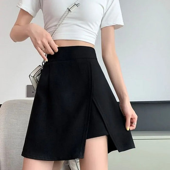 Μόδα φούστα με σορτς Γυναικεία Κορεατικά Ψηλόμεση Μίνι Φούστες Γυναικεία 2024 Καλοκαίρι Πλάτη Φερμουάρ Plus σε μέγεθος 4Xl Φούστα σε γραμμή A