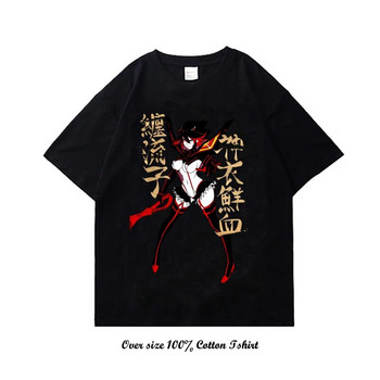 Ιαπωνικό Anime Kill la Kill Graphic print Tshirt Fashion Vintage Plus Size Cotton Crew Neck κοντομάνικο μπλουζάκι Γυναικείο Ανδρικό