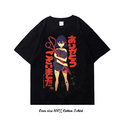 Japanska anime Kill la Kill majica s grafičkim printom Modna vintage pamučna majica velikih veličina s okruglim izrezom kratkih rukava Žene Muškarci