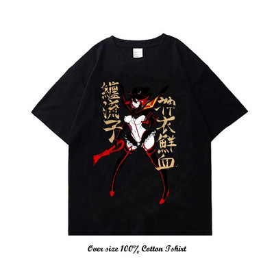 Japanska anime Kill la Kill majica s grafičkim printom Modna vintage pamučna majica velikih veličina s okruglim izrezom kratkih rukava Žene Muškarci