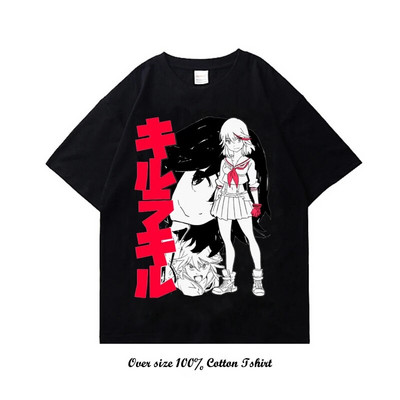 Japanska anime Kill la Kill majica s grafičkim printom Modna vintage pamučna majica velikih veličina s okruglim izrezom kratkih rukava Žene Muškarci
