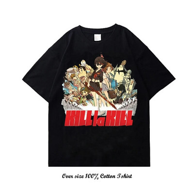 Japanska anime Kill la Kill majica s grafičkim printom Modna vintage pamučna majica velikih veličina s okruglim izrezom kratkih rukava Žene Muškarci